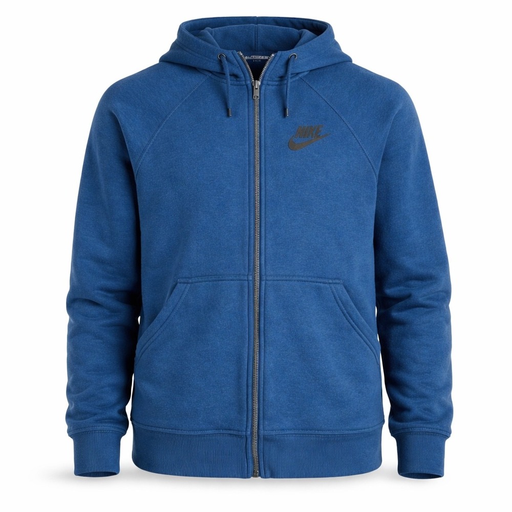 Nike Full Zip Hoodie Mens M Blue Fleece Athletic Gorpcore Sporty Streetwear